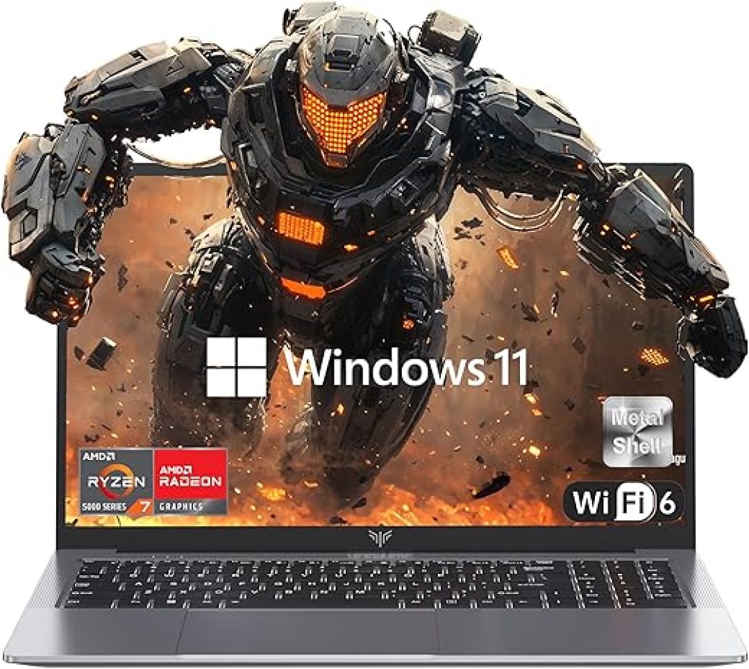 2024 Gaming Laptop, Laptop with AMD Ryzen 7 5825U (8C/16T, Up to 4.5GHz), 16GB RAM 512GB NVMe SSD Laptop Computer, Radeon RX Vega 8 Graphics, 16.1-inch FHD Display, WiFi 6, 53Wh Battery, Backlit KB