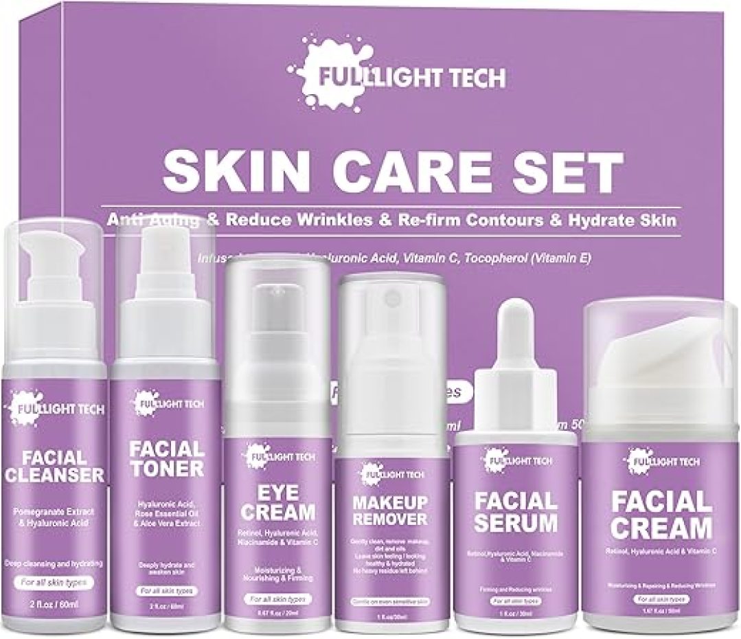 Skin Care Set,Anti Aging Skin Care Kit,Reduce Wrinkles & Hydrate Skin,Facial Skin Care Routine Kit Women Teen Girls Skincare Gift Set,Wife Mom Women Gifts for Christmas,Valentines Day Gifts for Her