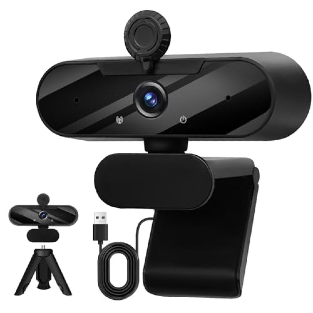 Gohero USB HD 1080P Video Webcam and Wide Angle Camera with Built-in Microphone and Rotatable Tripod,for Laptop Computer or Desktop PC,Great for Live Streaming.Calls.Video Conferencing(Gray)