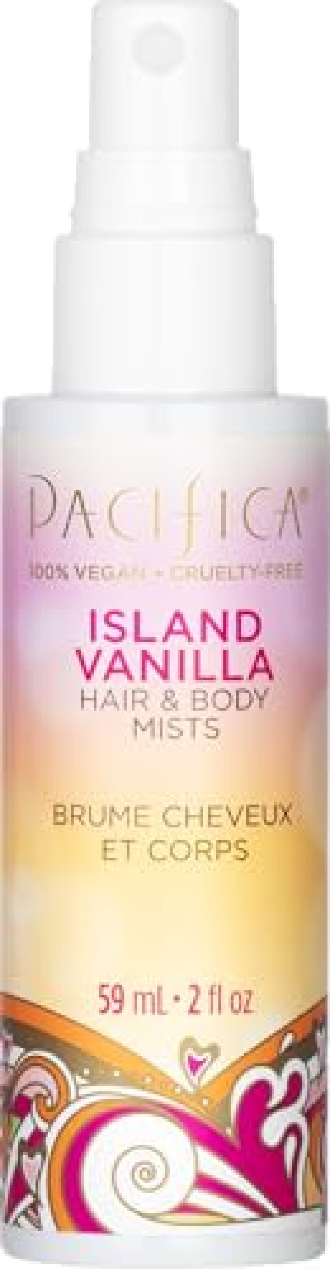 Pacifica Mini Island Vanilla Hair Mist Perfume and Full Body Spray for Women - Body Mist Fragrance Spray for A Mood-Lifting Experience, Paraben-Free, Clean Beauty Alcohol-Free, Vegan 2 oz