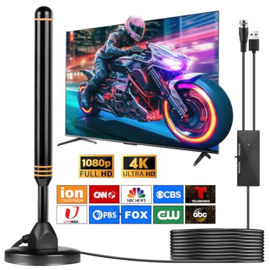 TV Antenna Indoor Antenna for Smart TV for Long Range Reception and All Smart TVs HD Digital Antenna with Amplifier Signal Booster for Local Channels Supports 4K 1080p-2025 Upgrade