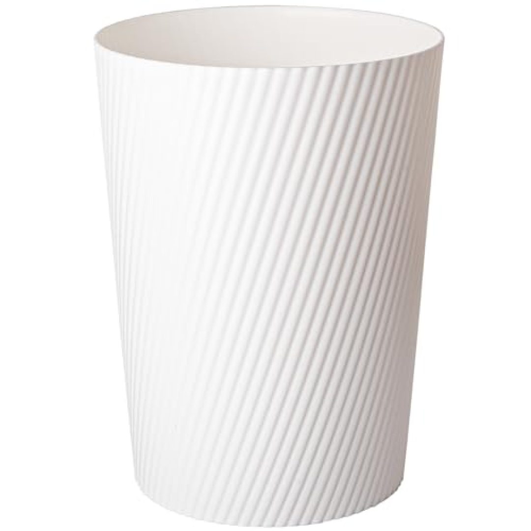 UUJOLY Small Trash Can Wastebasket Garbage Can Container Bins for Bathrooms, Laundry Room, Kitchens, Offices, Kids Rooms, Dorms (White)